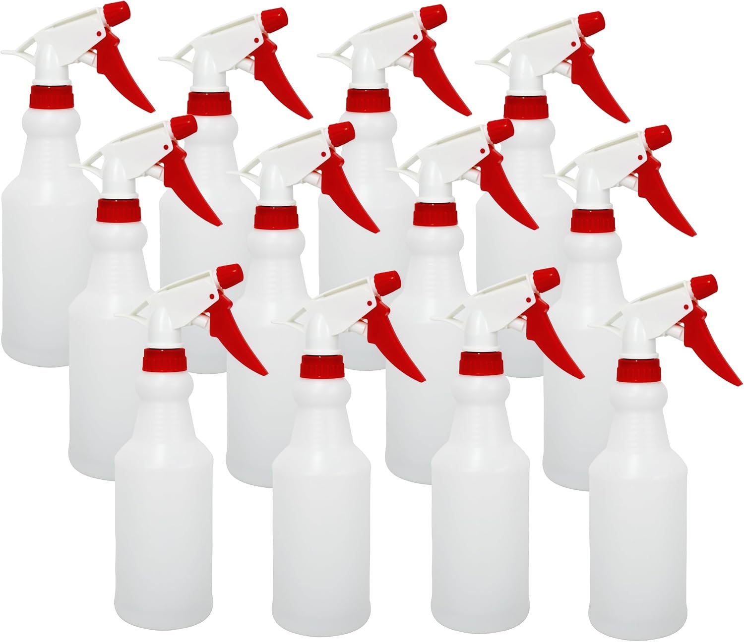 12 Pack 16oz Spray Bottles, Reusable Fine Mist Water Sprayer for Plants, Cleaning, High Output Ultrafine Misting Plastic Spray Bottles for Water, Salon, Garden, Kitchen and Bathroon