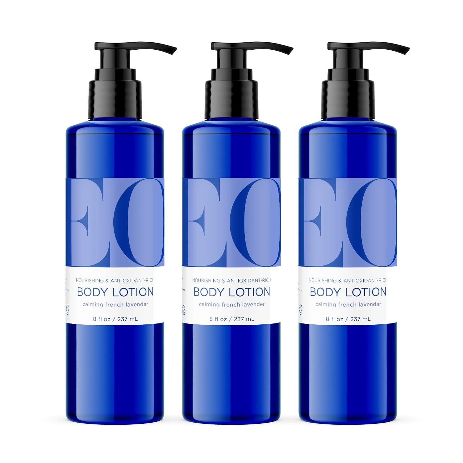 EO Body Lotion for Hands/Body, 8 Ounce (Pack of 3), French Lavender, Made with Essential Oils for Men and Women