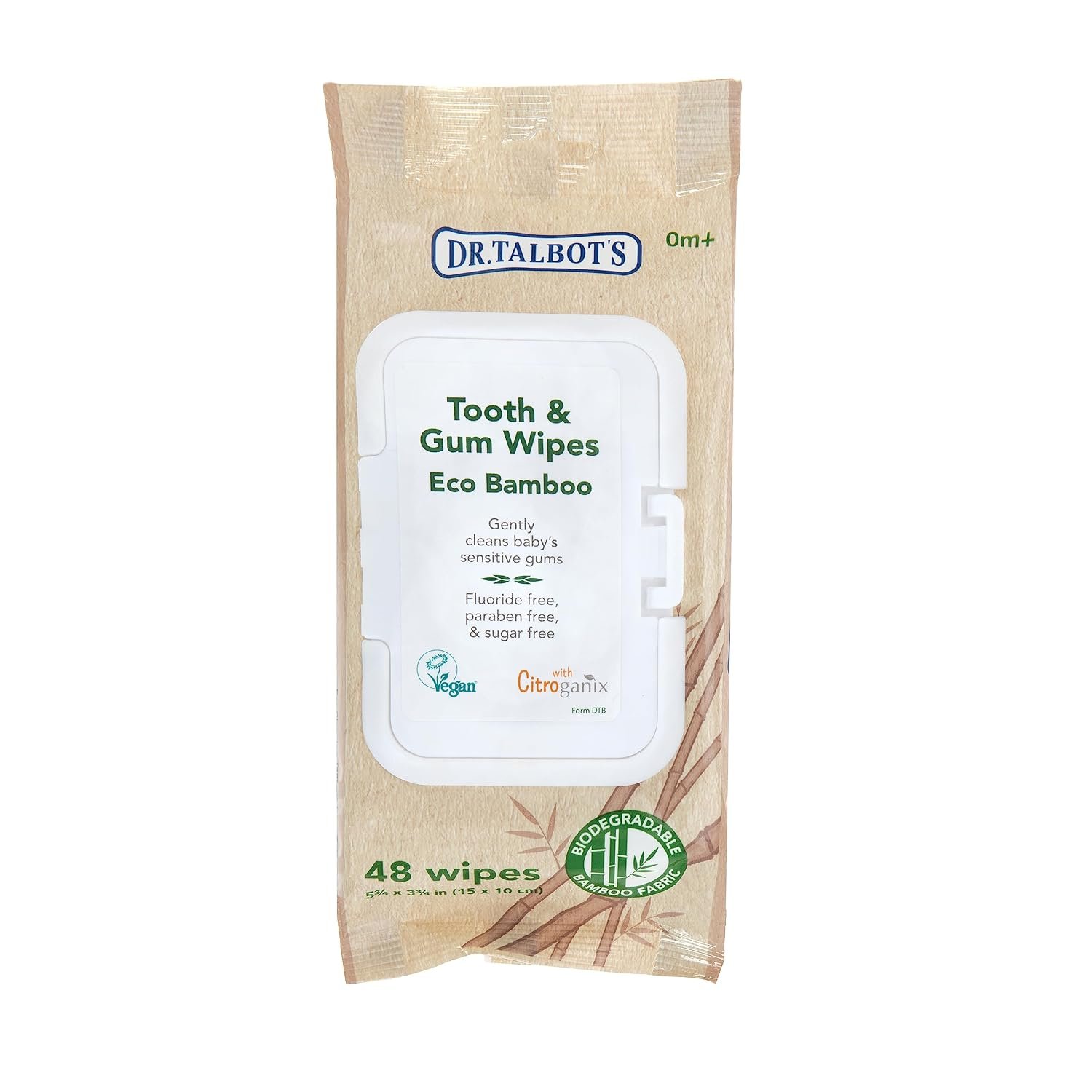 Dr. Talbot’s Eco Bamboo Baby Tooth and Gum Wipes | Naturally Inspired with Citroganix – 48 Count