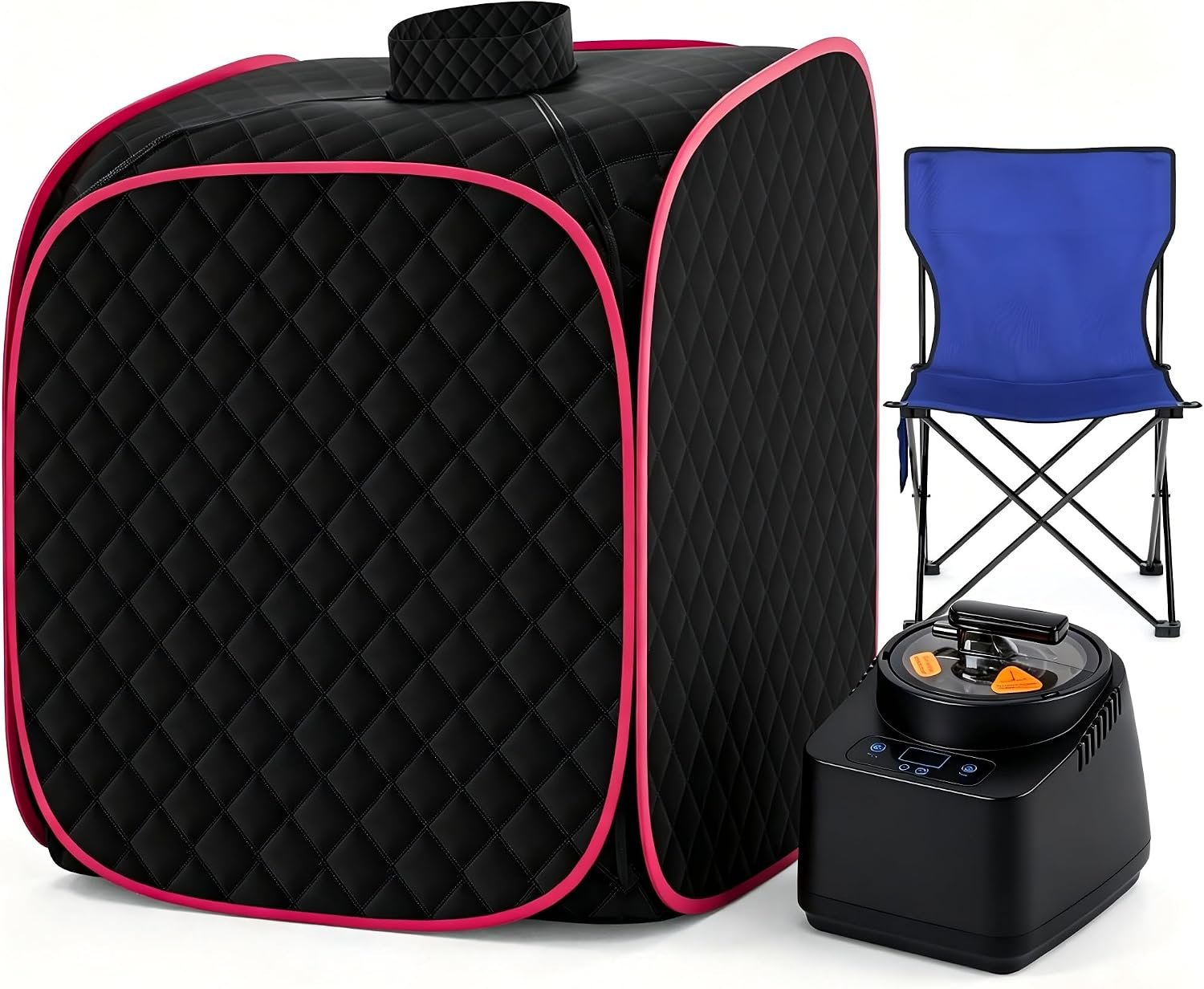 Portable Steam Sauna at Home, 9 Levels Heating, Sauna Tent for Home with Steamer and Folding Chair, Sauna for Relaxation, Detoxification, Spa