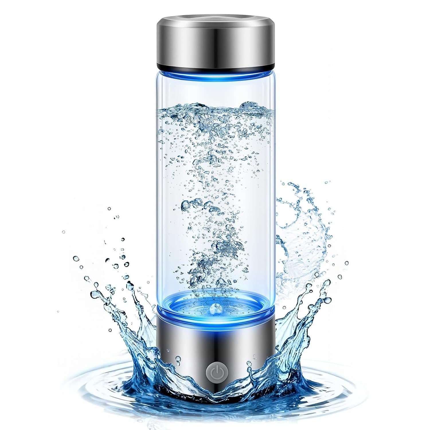 Hydrogen Water Bottle Generator, High-Concentration Hydrogen Water Maker, Up to 4000 PPB, with SPE/PEM Technology, Portable USB Rechargeable for Home Office Travel Fitness Drinking