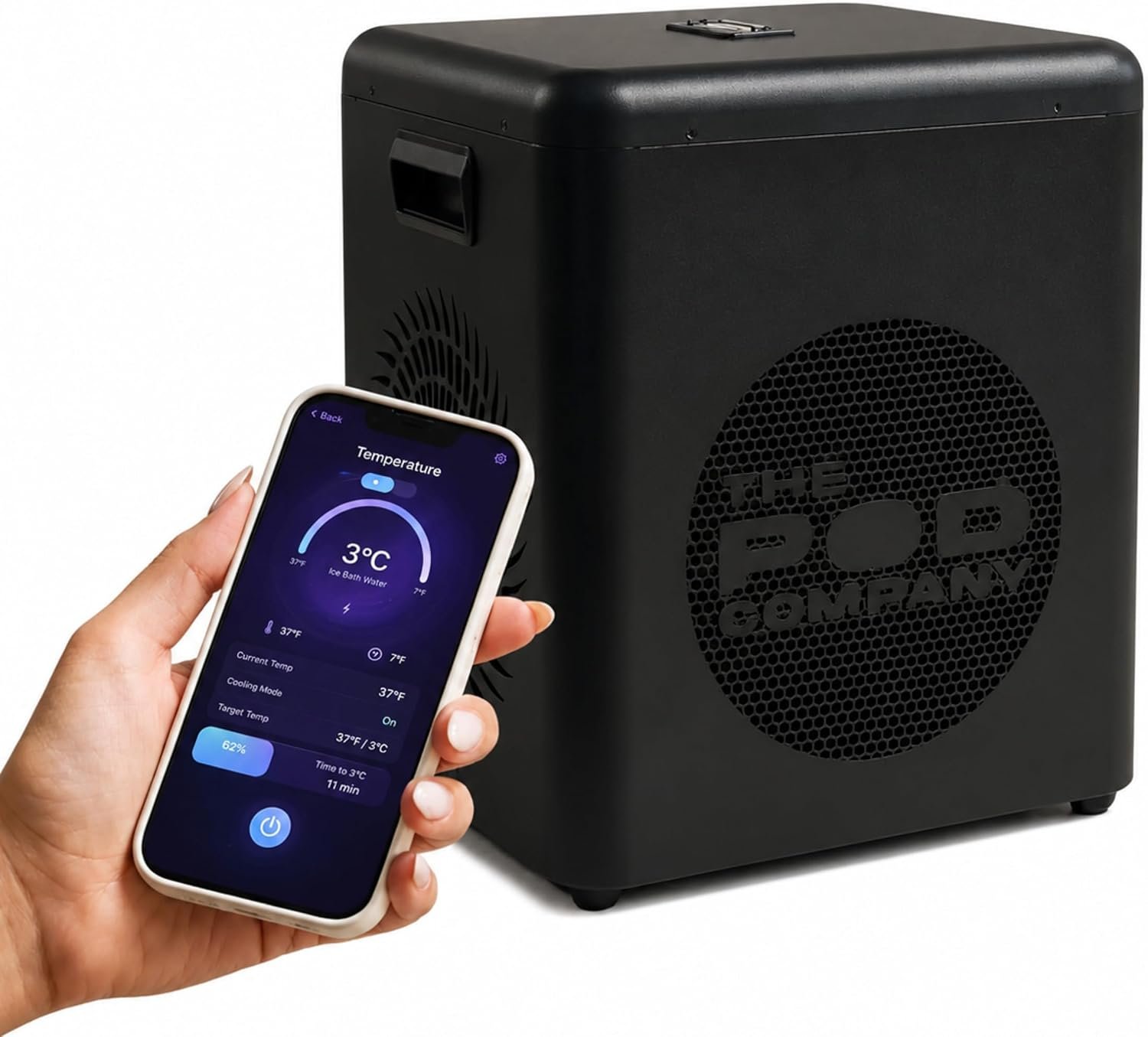 The Pod Chiller 2.0 for Cold Plunge Tubs, WiFi App Control, Cools to 37°F, 145 GPH Water Filtration & Circulation System, Energy Efficient Cold Therapy Chiller for Ice Baths & Recovery