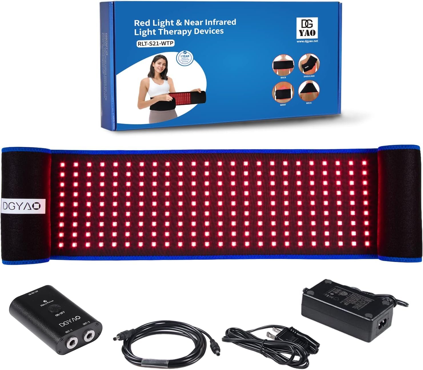DGXINJUN Red Infrared Light Therapy Devices for Body Wrap Back Pain Relief Home Use Wearable Belt Joints Muscle Benefits