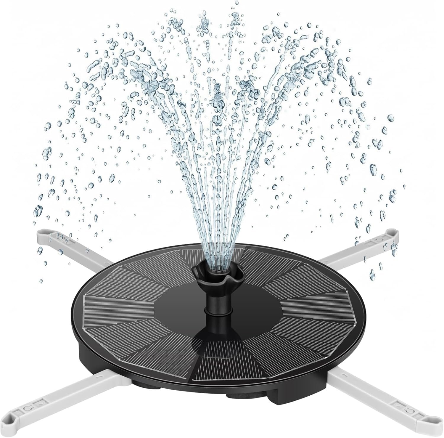 Solar Fountain Pump with 3 Spray Height Adjustment, Upgraded PET Solar Bird Bath Fountains with 6 Nozzles, Solar Water Fountain Pump for Outdoor, Bird Bath, Garden, Pool, Pond