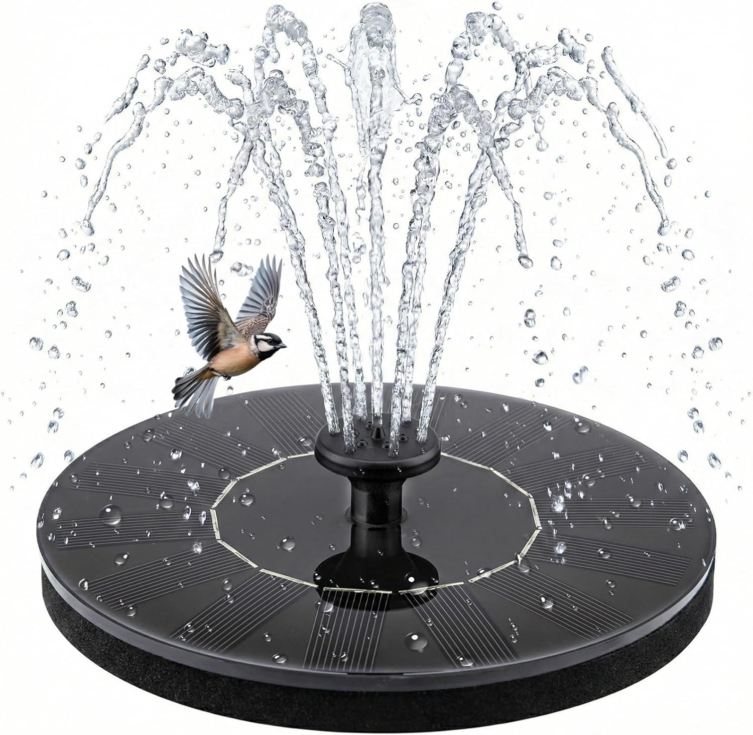 Solar Fountain, Floating Solar Water Pump for Bird Bath | 1.5W Water Fountain, No Battery or Electricity Needed, Easy to Use for Garden, Pond, Patio, Outdoor Decor