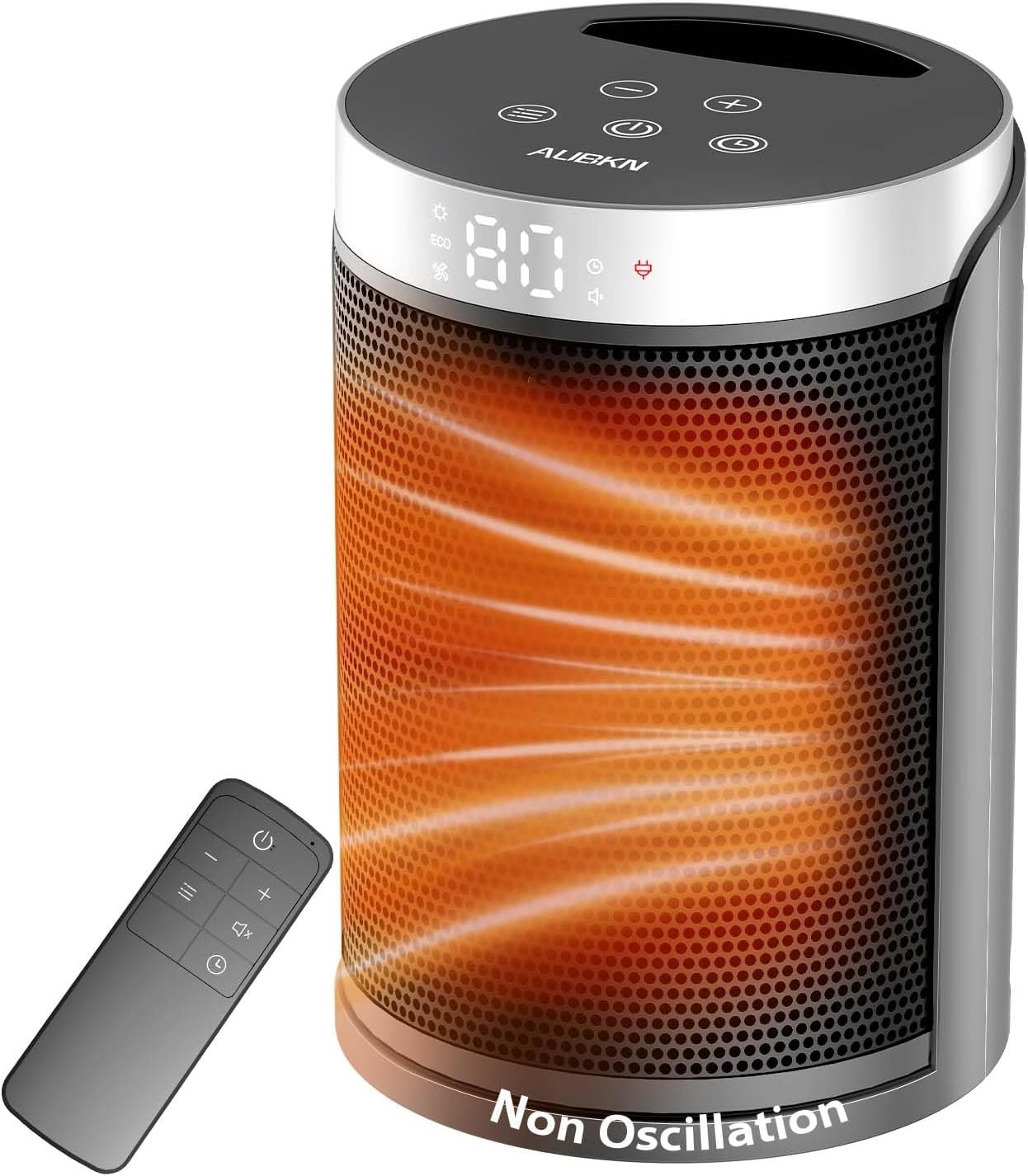 Space Heater, AUBKN Small Portable Electric Heaters for Indoor Use with Thermostat and Remote,12H Timer, 5 Mode, 1500W PTC Ceramic Fast Safety Heat for Home Office Bedroom