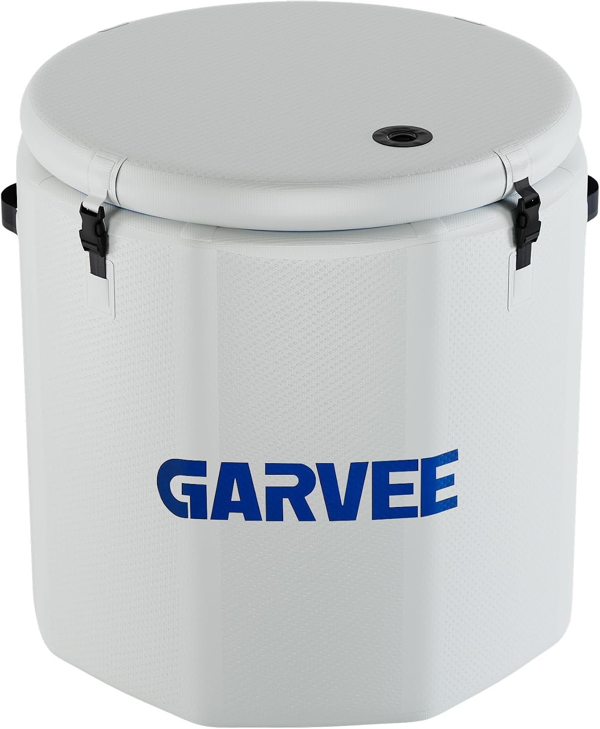 XXL Inflatable Ice Bath, 186 Gal Cold Plunge Tub with Insulated Lid, Water Chiller Compatible Portable Recovery Pool for Athletes, Indoor Outdoor Use, 39.37 x 35.43 In, White Blue