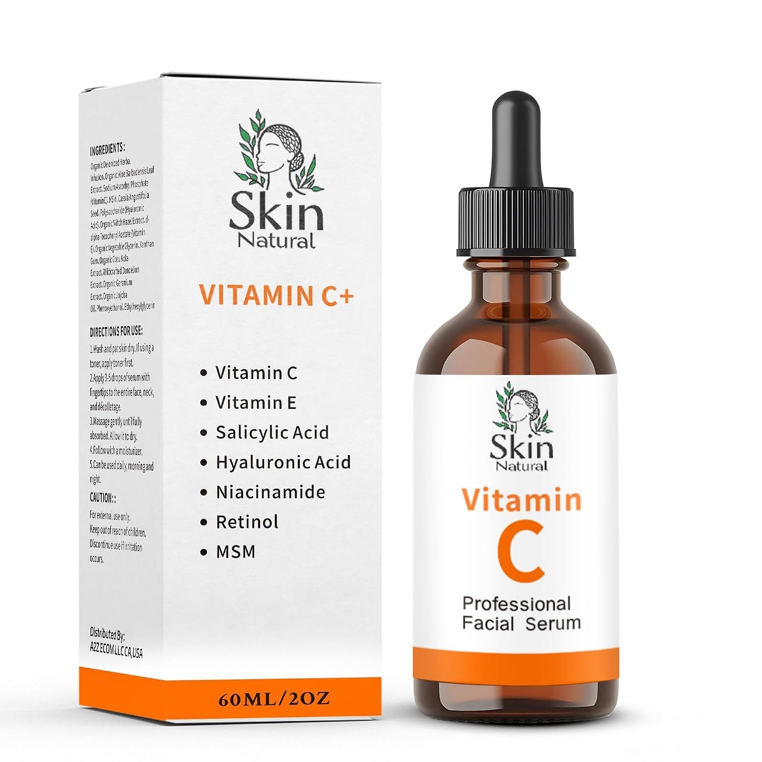 Vitamin C Serum for Face with Hyaluronic Acid & Vit E – Brightening Vitamin C Face Serum for Dark Spots & Anti Aging Facial Care – Natural Facial Serums for All Skin Types – 2 fl. oz