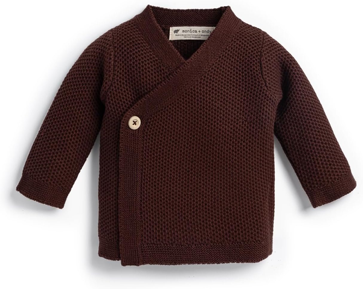 Monica + Andy Lucky Baby Cardigan, 100% Organic Baby Clothes for Girls & Boys, Sizes for Preemie, Newborn, & Infant