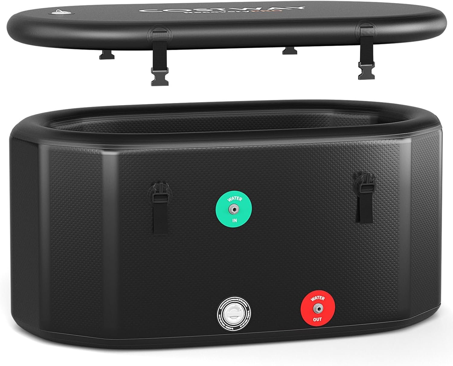 COSTWAY XL 129 Gal Oval Ice Bath Tub with Cover