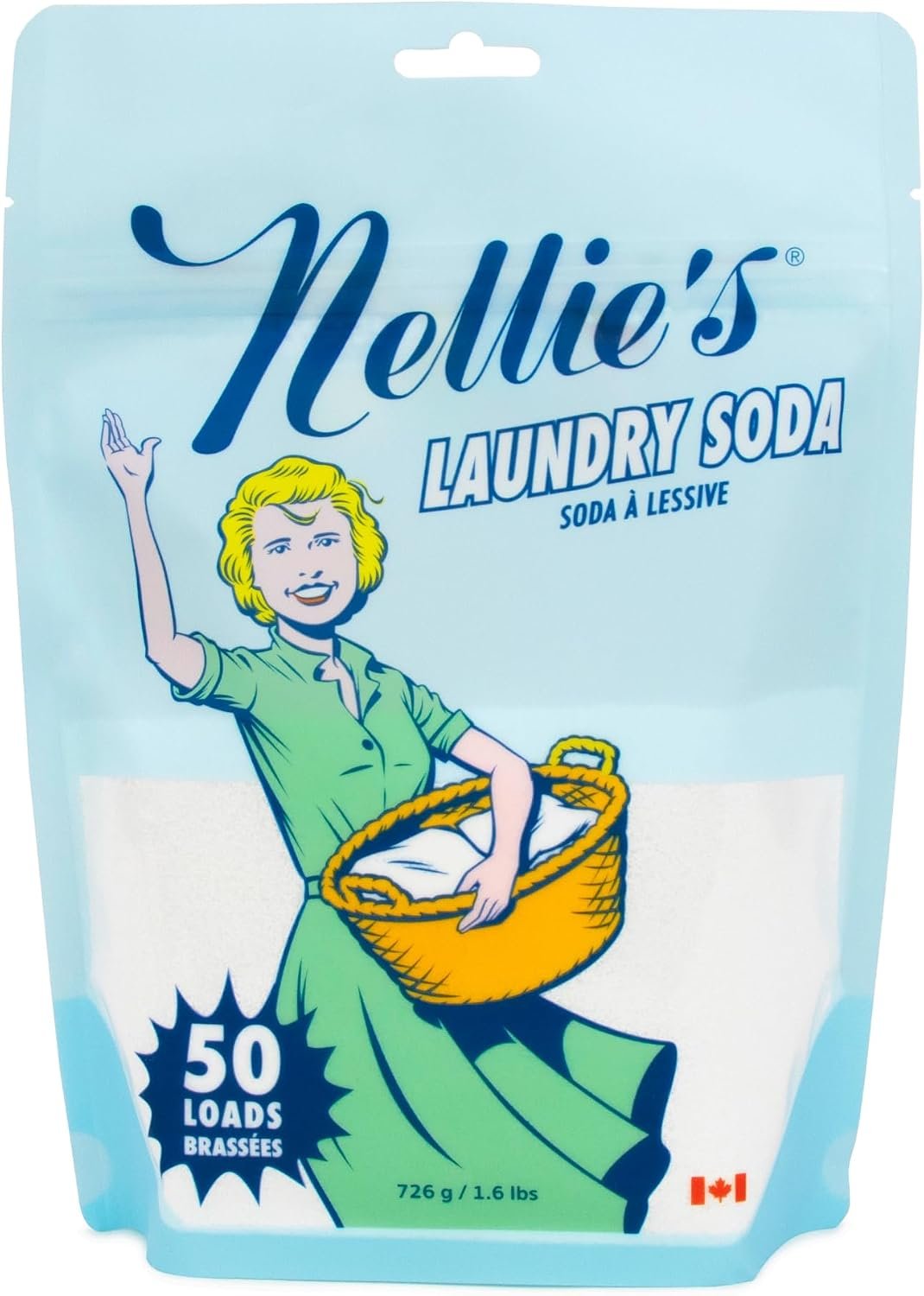 Nellie’s Laundry Soda | Fragrance-Free Powder Laundry Detergent | 50 Loads | Septic-Safe, HE Compatible & Fragrance-Free – Concentrated Formula, Just 1 Tablespoon Per Load. Made In Canada.