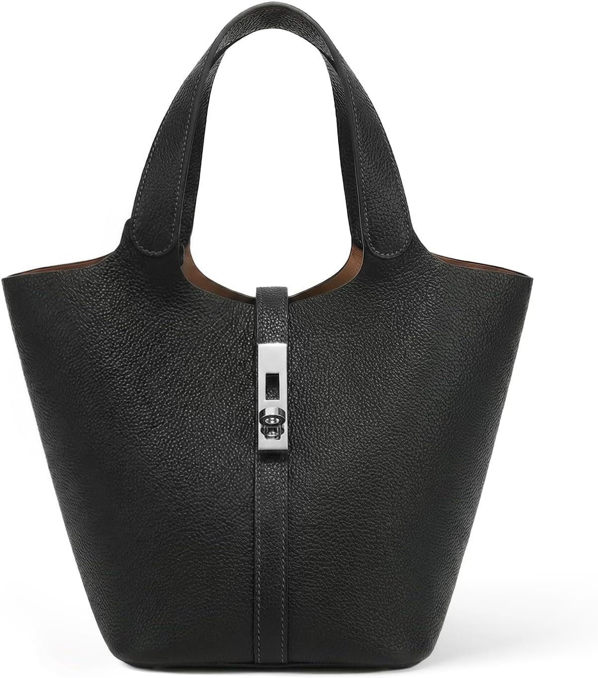 Tote Bag for Women Vegan Leather Bucket Purse for Women Top Handle Handbag Shoulder Bag with Detachable Small Purse