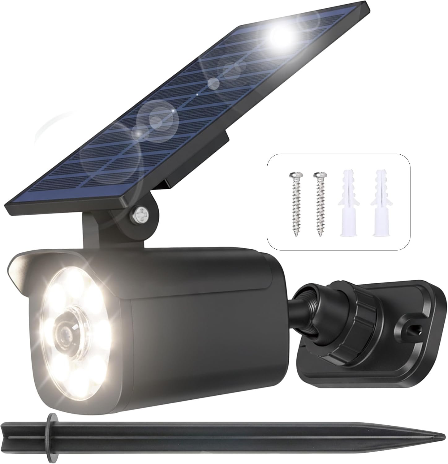 Solar Motion Light Outdoor, Solar Spotlight with Motion Sensor, IP67 Waterproof Solar Power Security Light, 360° Rotatable for Garden, Yard, Pathway, Fence, Driveway, 1200LM(1 Pack)