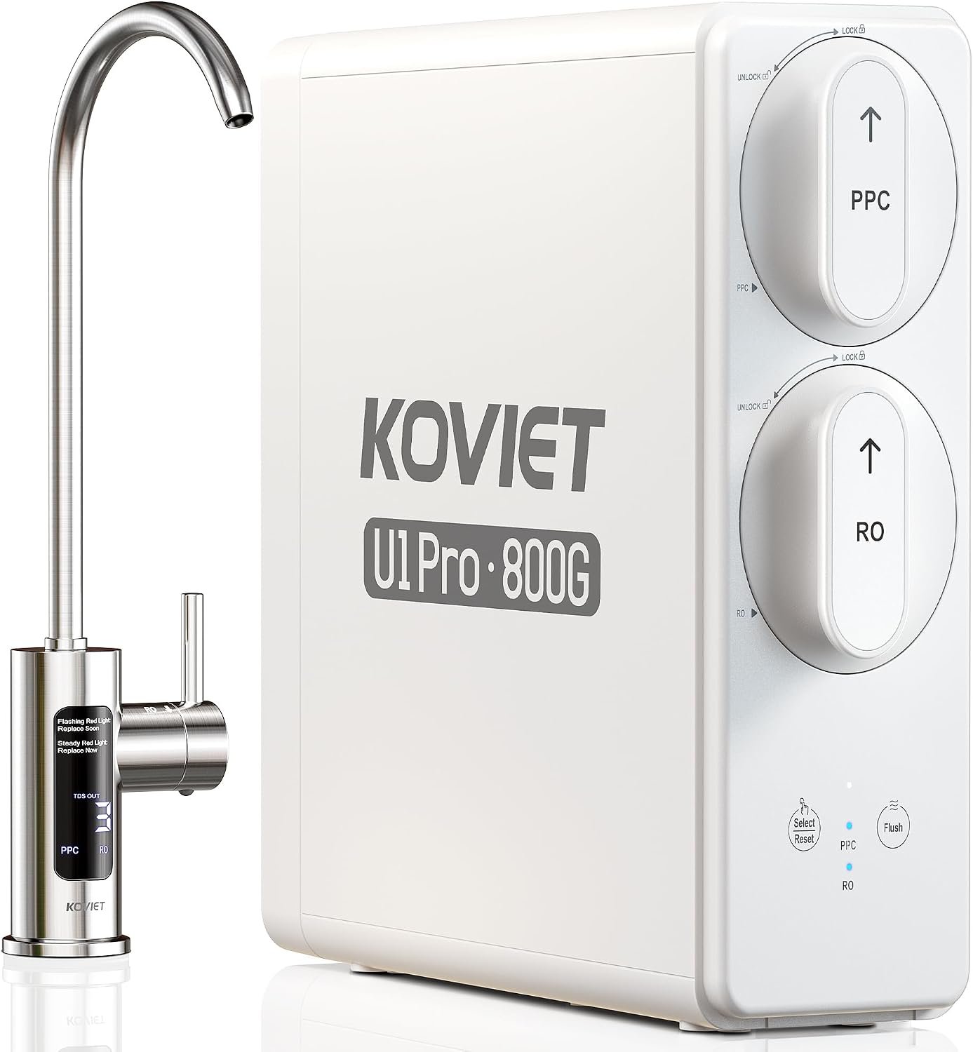 KOVIET U1 Pro Under Sink Reverse Osmosis System, 800GPD Tankless