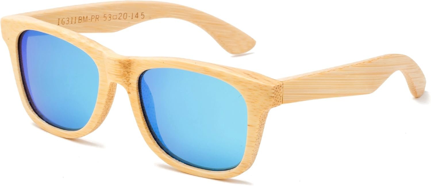 “Arcana” Genuine Handmade Bamboo Sunglasses Anti-Glare Polarized Wooden Spring Hinges