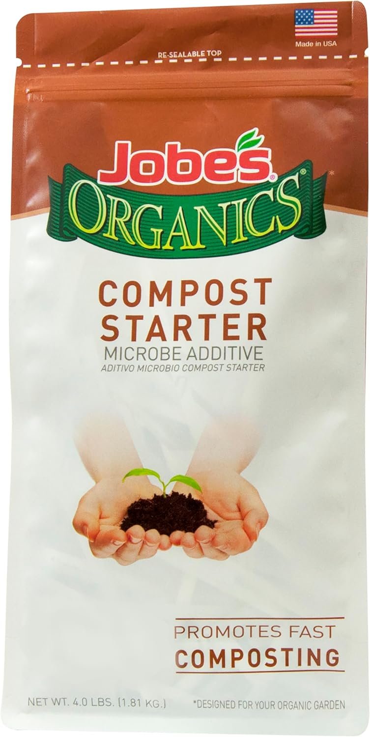 Jobe’s Organics Fast Acting Granular Fertilizer Compost Starter, Easy Plant Care Compost Accelerator, 4 lbs Bag