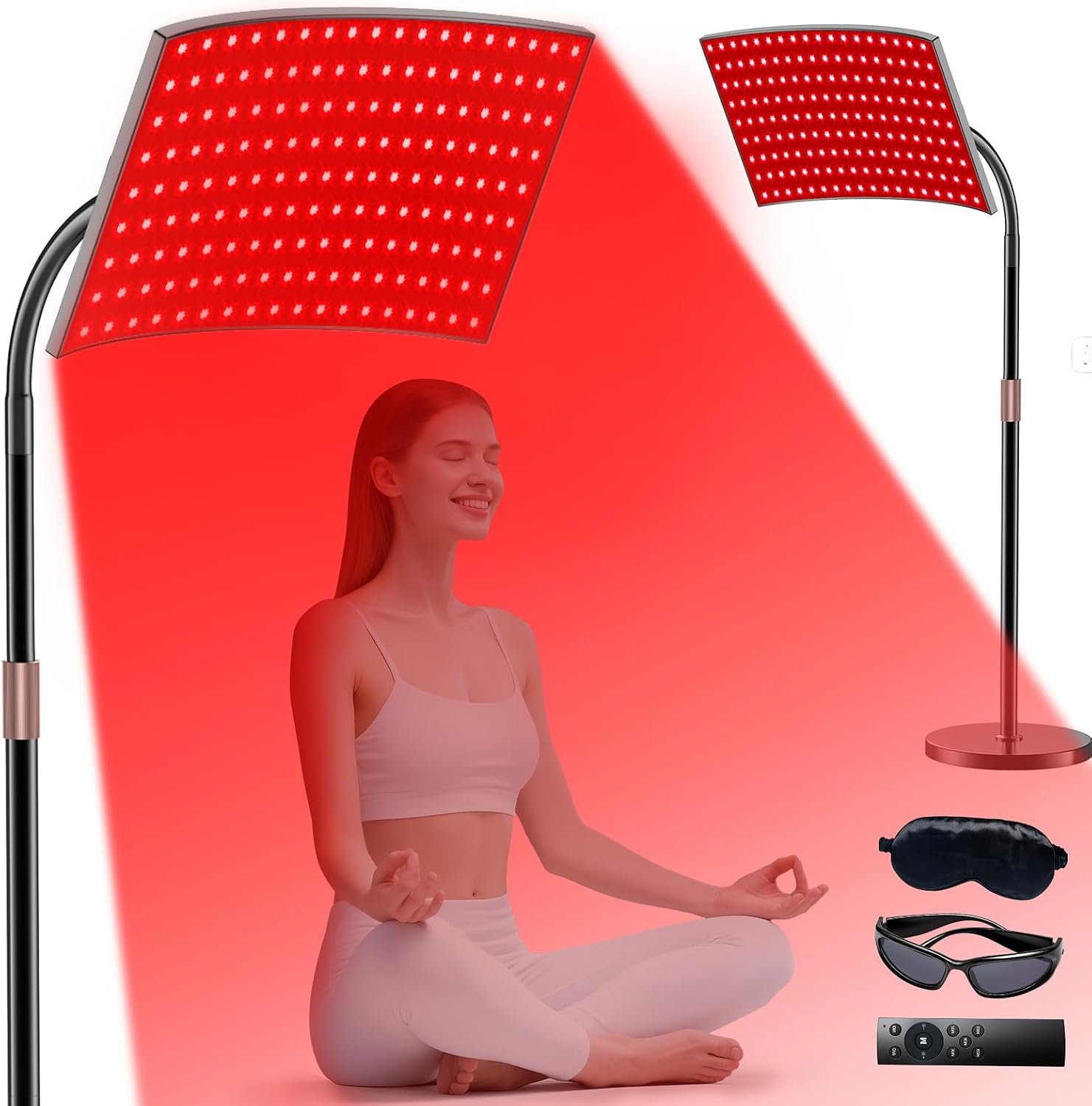 Red Light Therapy for Body Face, Infrared Light Therapy Lamp with Adjustable Stand, 660nm and 850nm Near Infrared LED Lights Panel, Red Infrared Lamp for Full Body