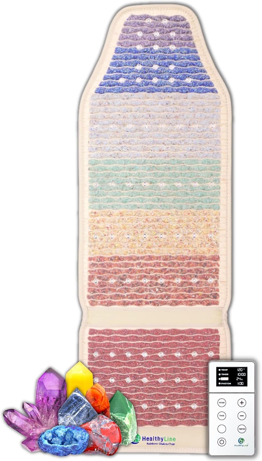 HealthyLine Rainbow Infrared Gemstone Heating Chair Mat, 53 x 18