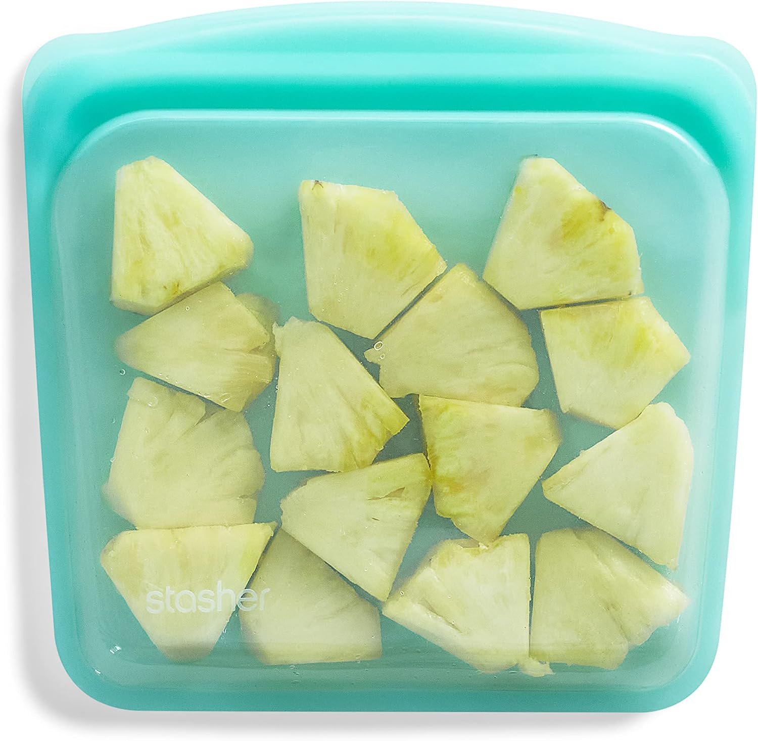 Stasher Premium Reusable Silicone Food Storage Bag, Sandwich, Aqua, 28 oz | Food-Safe Silicone, Leak-Free, BPA-Free, Eco-Friendly, Freezer, Microwave, Dishwasher, Oven Safe, Meal Prep, Lunch Container