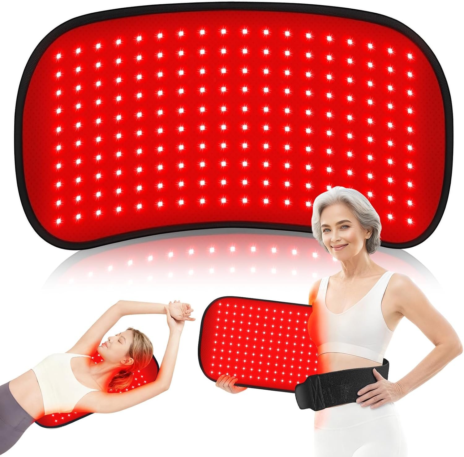Red-Light-Therapy-for-Body,FSA Eligible HSA 2026 Upgraded | 4 Modes 5 Stage Power Medical-Grade TPU Mat for Body Pain Relief,25″x13″Dual Wavelength Infrared Red Light Blanket LEDs