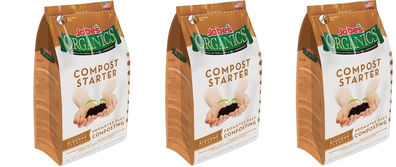 Jobe’s Organics Compost Starter 4-4-2 Organic Gardening Compost Accelerator, CGczwq 3Pack (4 pound bag)