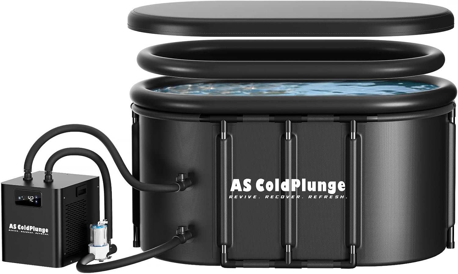AS ColdPlunge 1/3 HP Ice Bath Chiller & 148 Gal Cold Plunge Tub Kit