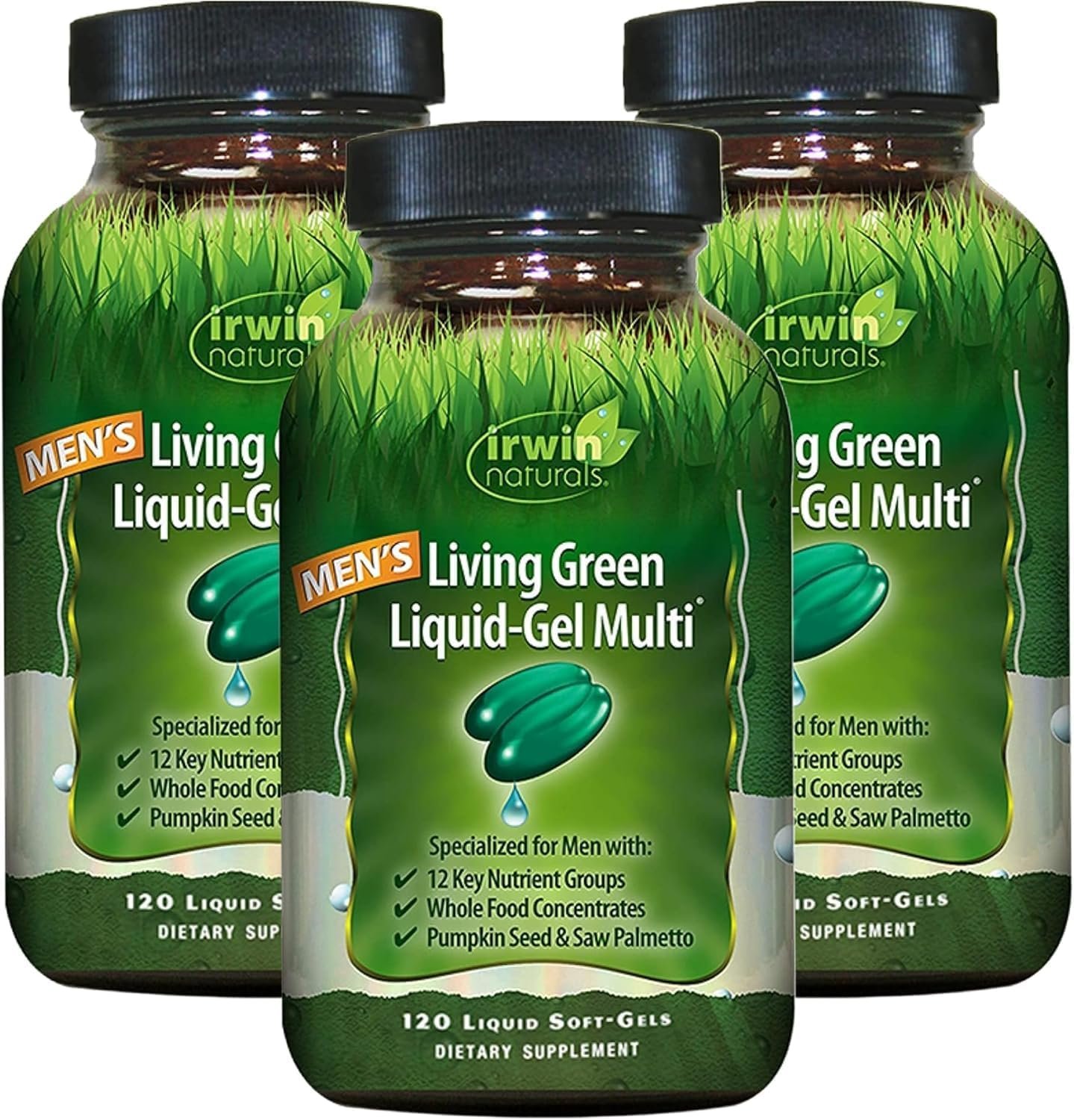 Irwin Naturals Men’s Living Green Daily Multivitamin | Daily Men’s Nutrition & Healthy Aging | 70 Nutrients + Omega Oils | Energy, Brain & Prostate Support