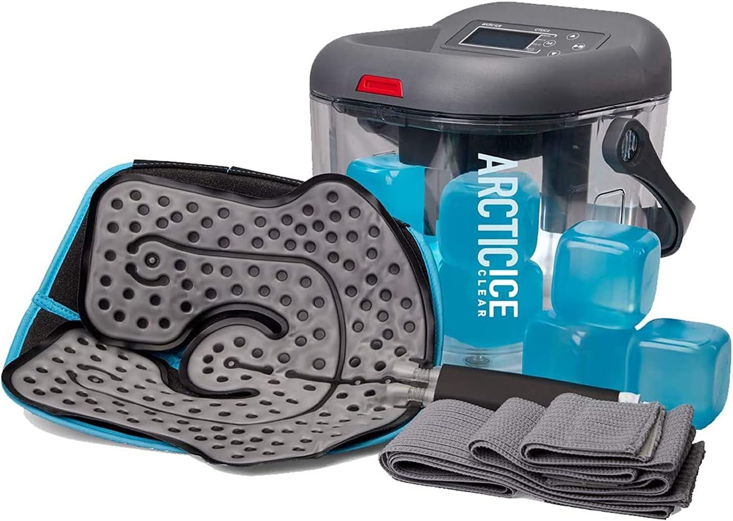 Circulating Cold Water Therapy Kit Gen 2 by Arctic Ice Clear – Ice Machine with Universal Pad 3-Strap Wrap and 6 Cold Cubes (Arctic Ice Clear Kit)