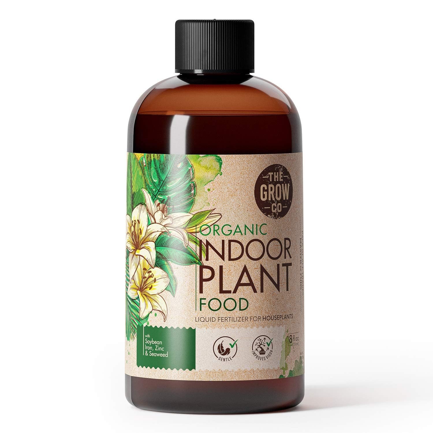 Organic Indoor Plant Food, Nutrient-Rich Formula for Houseplants, 8oz | The Grow Co All-Purpose Liquid Fertilizer for Plants, Urea-Free, Delivers Balanced Feeding, Ready to Mix