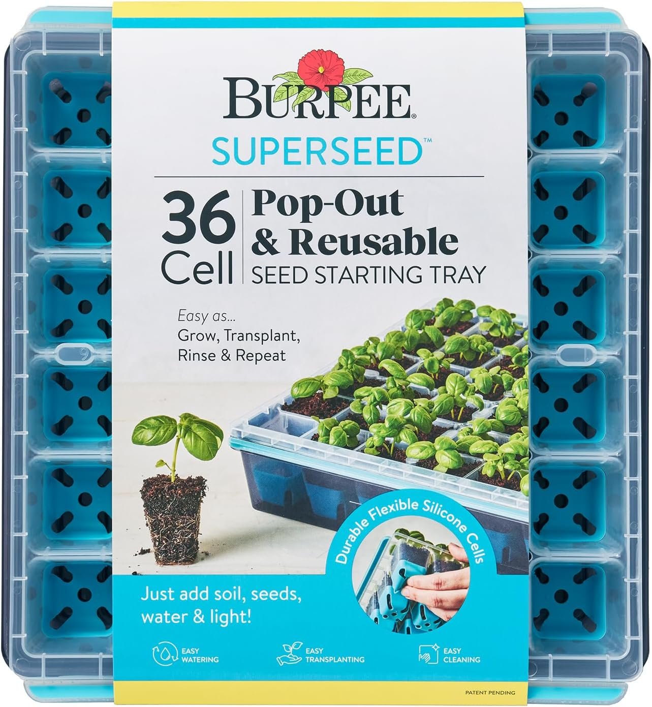 Burpee SuperSeed 36-Cell Reusable Seed Starting Tray for Indoor Seedlings