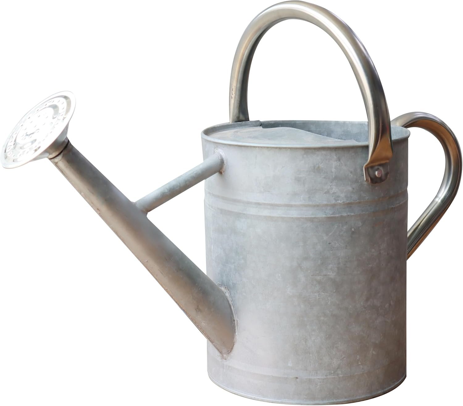 Metal Watering Can for Outdoor Plants, Watering Can Decor 1 Gallon (Zinc) | Galvanized Metal Watering Can with Removable Spout and Stainless Steel Handle for Garden Plants