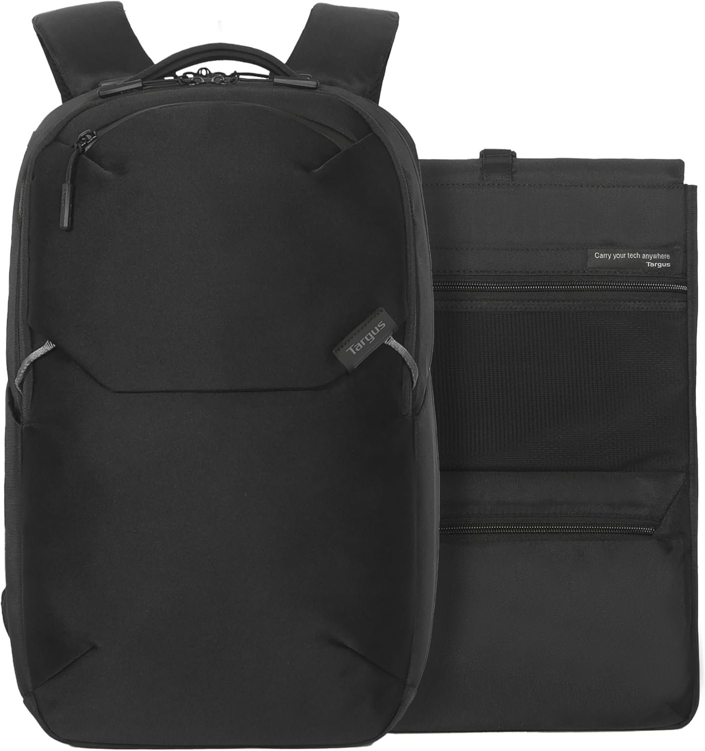 Targus 15-16” Work+ EcoSmart Backpack – Detachable Tech Organizer, Lockable Zippers, Recycled Materials, 23L Capacity, Water Bottle Pocket, Anti-Theft Design – TBB657GL