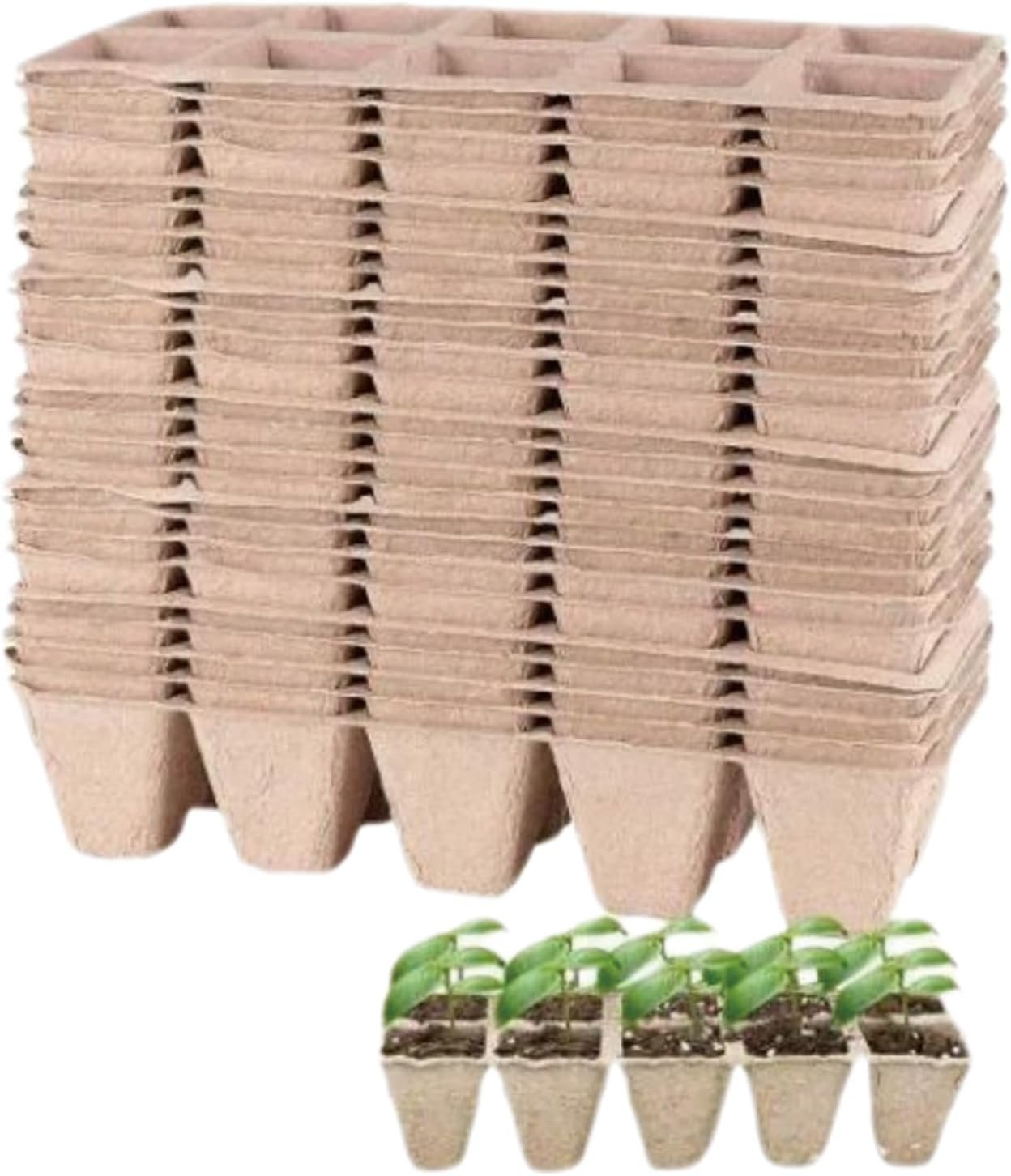 360 Cells Peat Pots Seedling Start Trays 36 Pack Plant Starter Kit | Seedling Pots Biodegradable Seedling Starter Kit,Organic Germination Plant Starter Trays