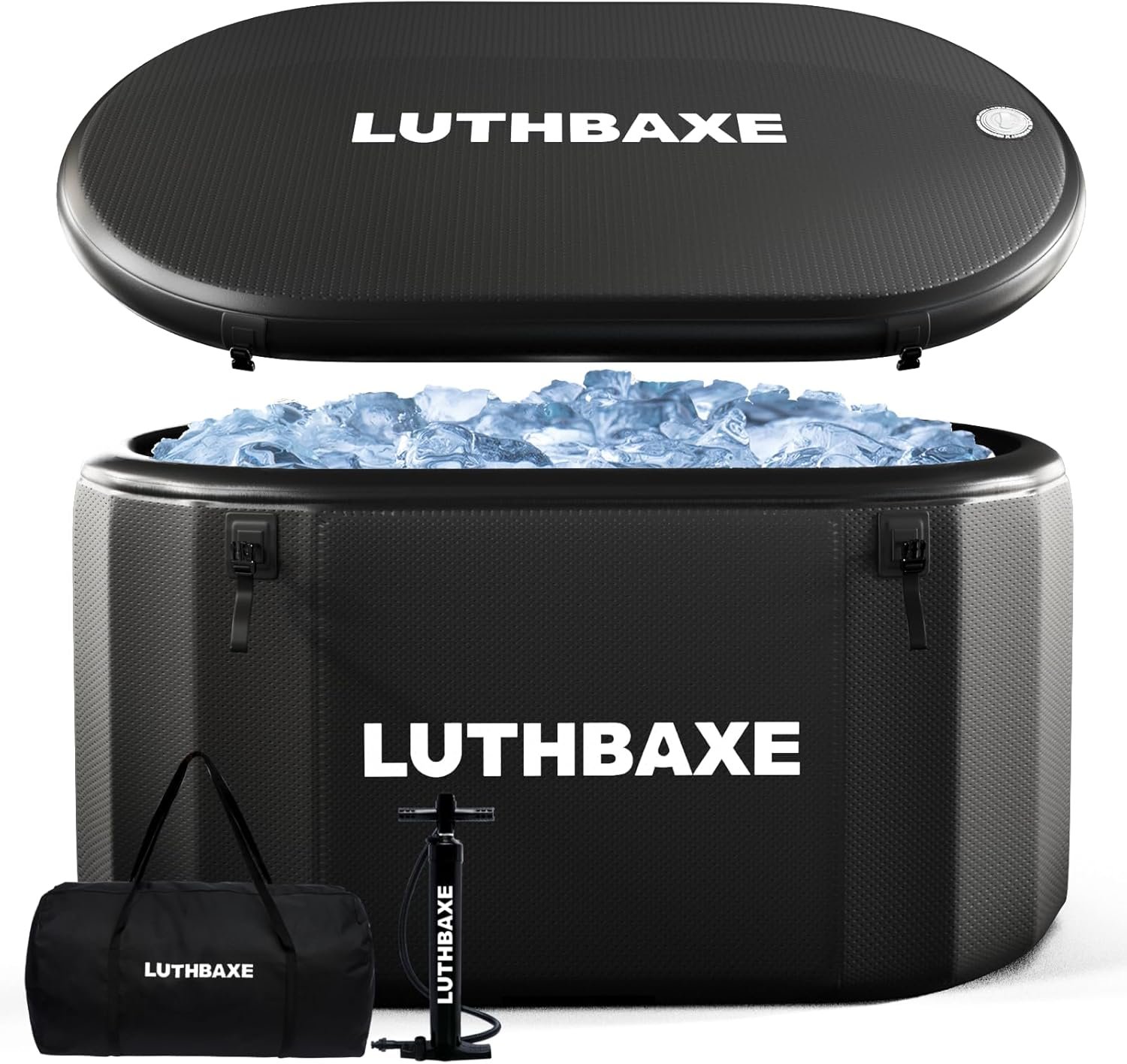 Cold Plunge | Upgraded 218 Gallon Inflatable Ice Freestanding Bathtub with 5 Layers Durable Design | Portable Cold Water Bath for Athletes’ Recovery | Ice Bath for Outdoor and Camping | Black