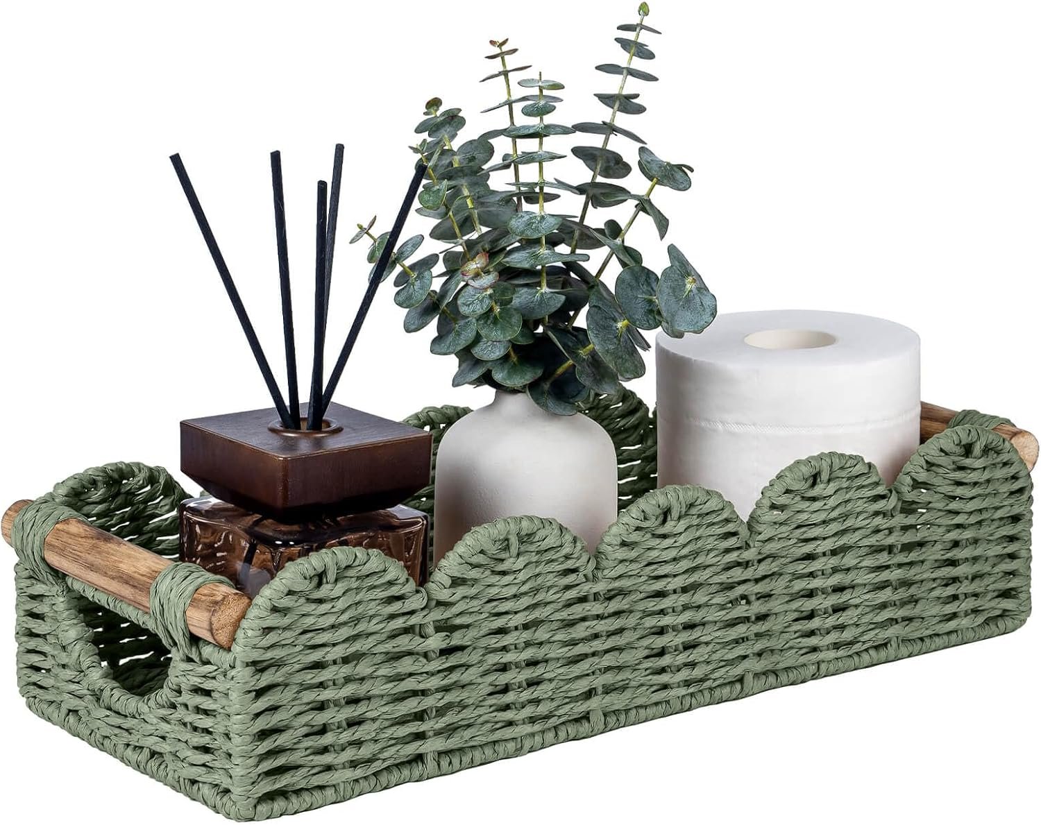 CubesLand Bathroom Basket Organizer, Toilet Decor Basket W/Cut Out Handle