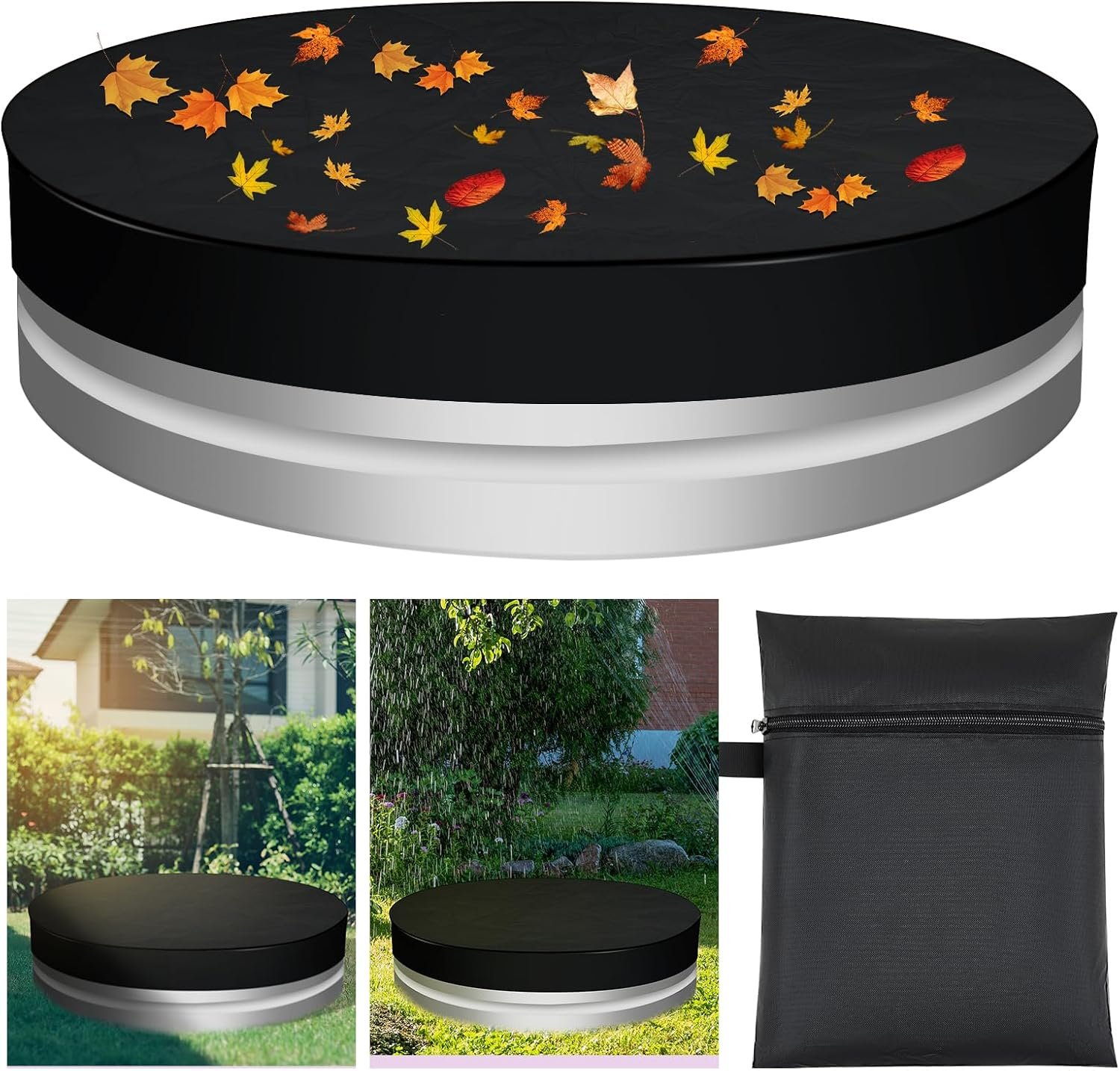 Tatuo 8 ft Round Stock Tank Cover Waterproof Heavy Duty for Cold Plunge