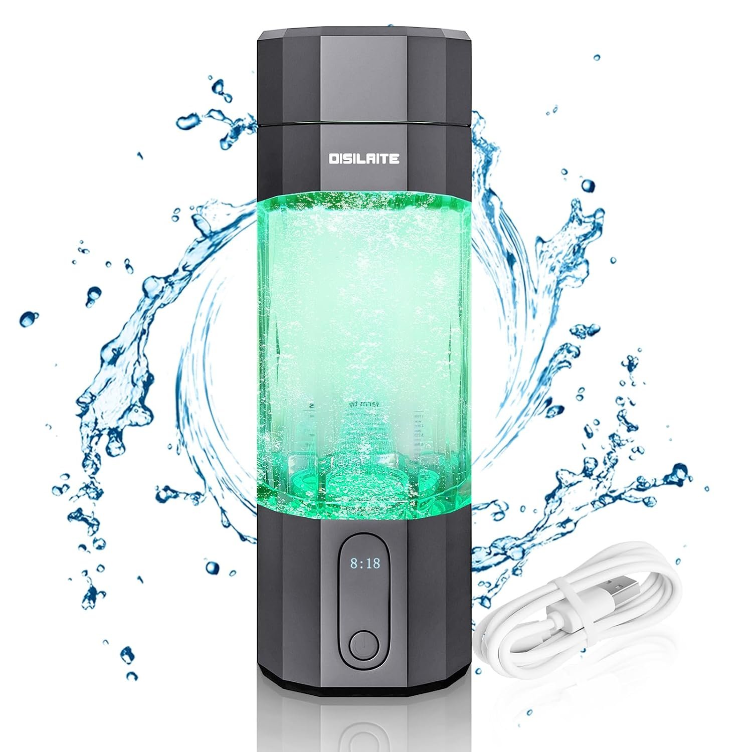 10000PPB+ Hydrogen Water Bottle SPE PEM Technology Hydrogen Water Generator with Seven Colorful Light-Best Hydrogen Water Technology (Hydrogen Bottle)