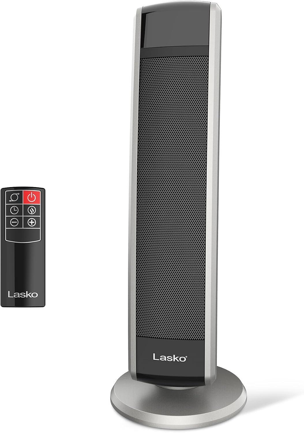 Lasko Oscillating Digital Ceramic Tower Space Heater – 29” – 5586 – Black | Built-In Handle, For Large Rooms, Cool Touch Housing, Overheat Protection Adjustable Thermostat, Timer, Remote, 1500W
