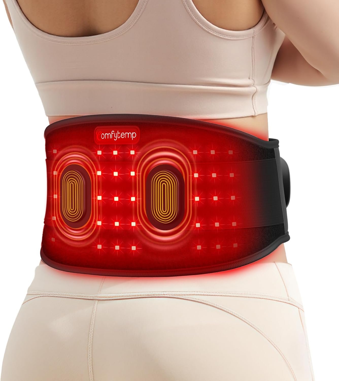 Comfytemp Red Light Therapy Vibration Massage Belt, Cordless, Lower Back