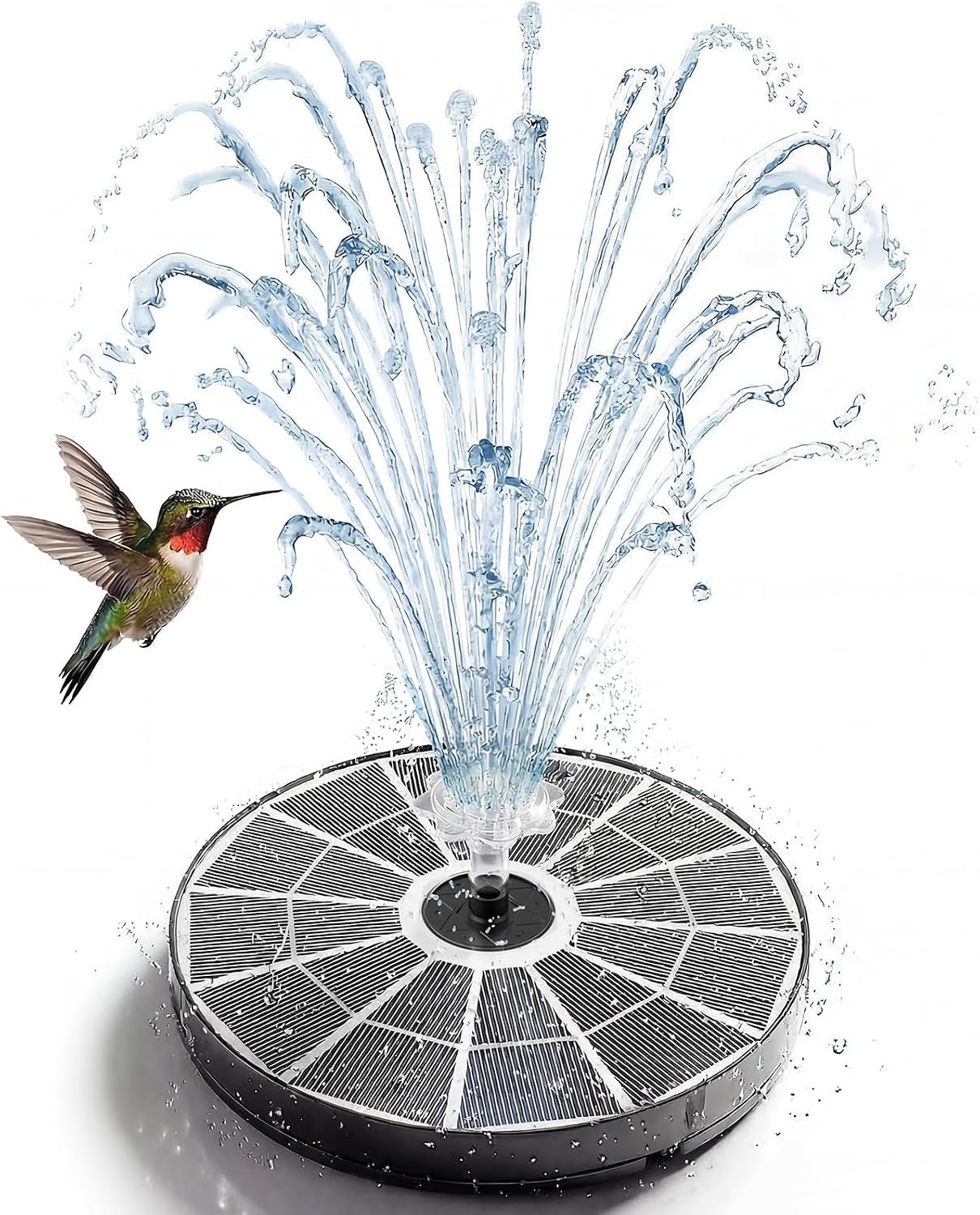 AISITIN 3.7W Solar Bird Bath Fountain Upgraded 6.3″ Solar Glass Panel | Solar Powered Fountain Pump with Integrated Bracket & Storage for Bird Bath, Pond, Garden, Aquarium and Outdoor