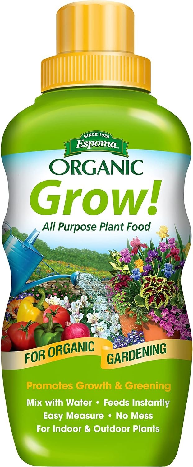 Espoma Organic Grow! Liquid Concentrate Plant Food – All Purpose Fertilizer for Indoor & Outdoor Plants. for Organic Gardening. 16oz Bottle Pack of one