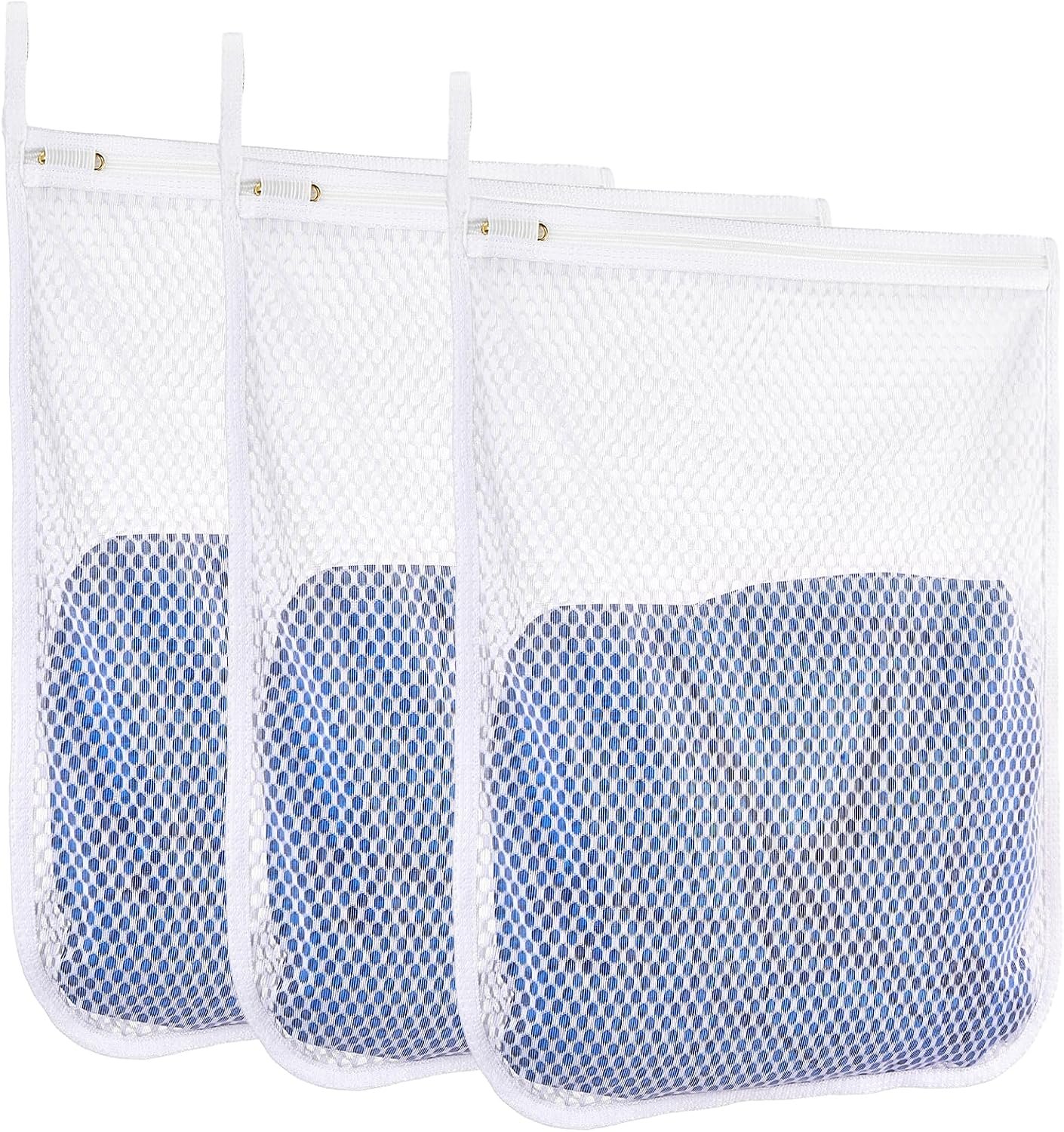 3 pcs Durable Honeycomb Mesh Laundry Bags for Delicates 12″ x 15″ (3 Medium)