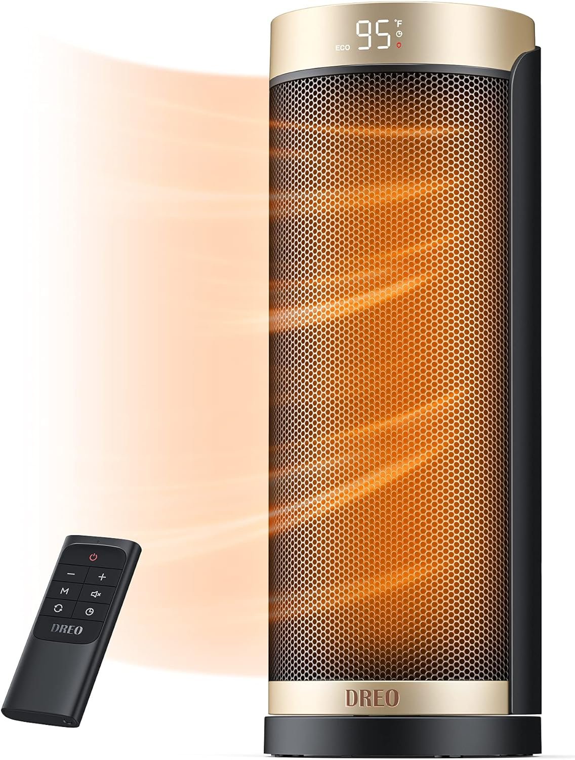 DREO Space Heaters for Indoor Use with Thermostat, 1500W Electric Heaters | Fast Heating, Quiet Operation, 70° Oscillation, Remote Control, 12H Timer, ECO Mode, ETL-Certified Safety Heat for Large Room