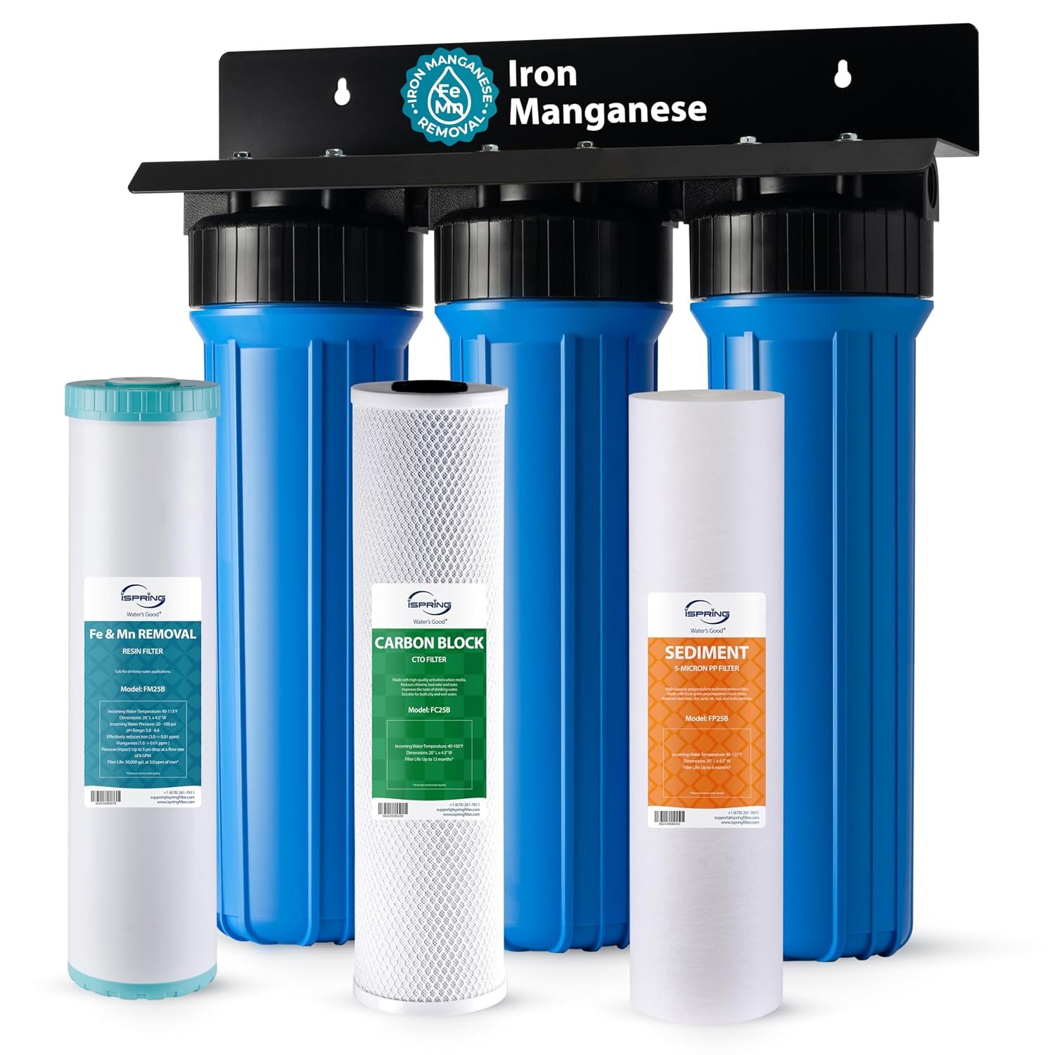 iSpring WGB32BM Iron, Manganese Whole House Water Filter System