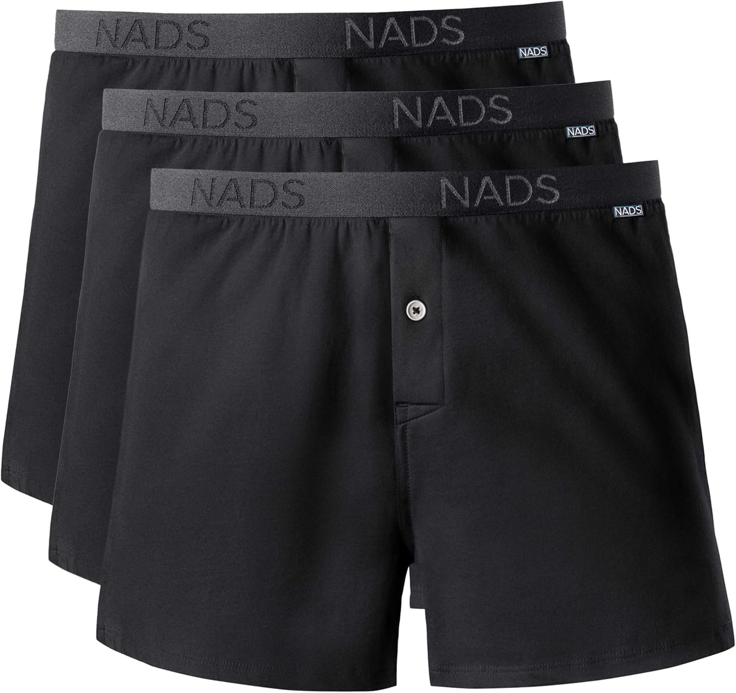 NADS Organic Cotton Boxers – Mens Underwear – Multi-Pack | GOTS Certified Organic, Soft & breathable with tagless no-roll waistband, comfortable, hormone-safe non-toxic materials