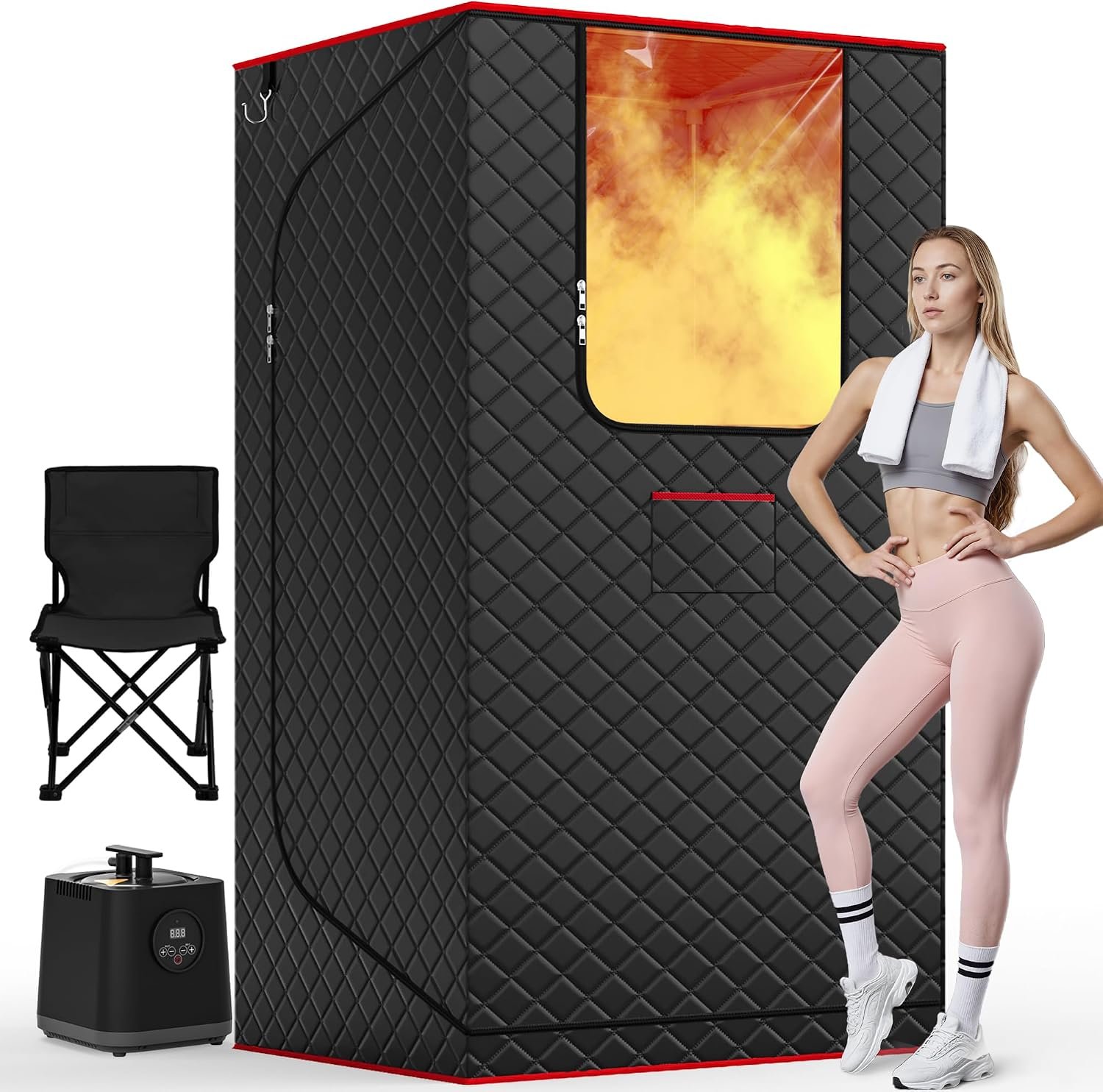 Manastin Upgraded Portable Steam Sauna for Home,Jet Black