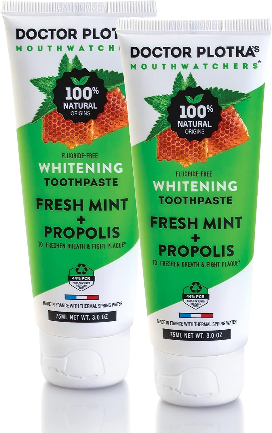 Mouthwatchers Fluoride Free Hydroxyapatite Toothpaste, Mint, 2-Pack, 3 oz | Nano-Hydroxyapatite for Sensitive Teeth, Organic Propolis, SLS Free, Naturally Sourced Whitening, Remineralizing, Vegan
