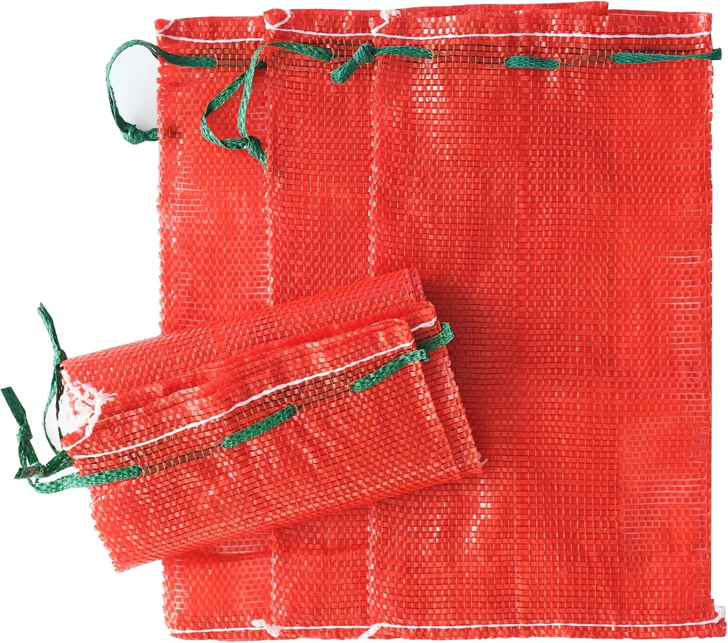 10 lb Mesh Onion Bags, 11″×18″ Mesh Produce Bags Hanging Reusable Breathable Vegetable Storage Net Bag with Drawstring for Onions Potatoes Citrus Crawfish, Red (Pack of 10)