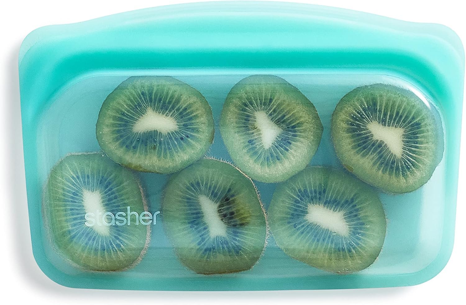 Stasher Premium Reusable Silicone Food Storage Bag, Snack, Aqua, 12 oz | Food-Safe Silicone, BPA-Free, Leak-Free, Eco-Friendly, Freezer, Microwave, Dishwasher, Oven Safe, Meal Prep, Snack Bags