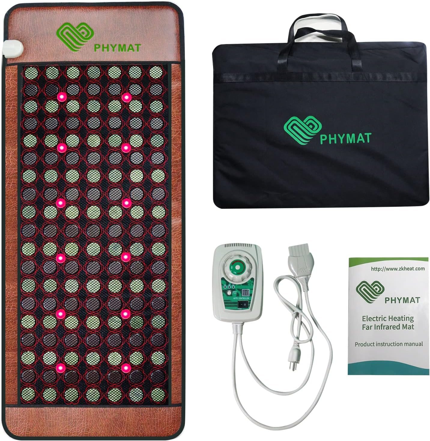 PHYMAT Jade Tourmaline Far Infrared Heating Mat, 67x27in